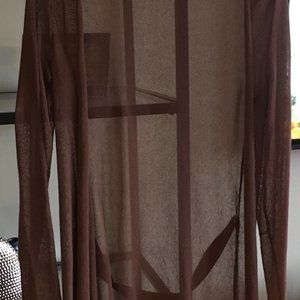 sheer knee length mauve cardigan-very sexy